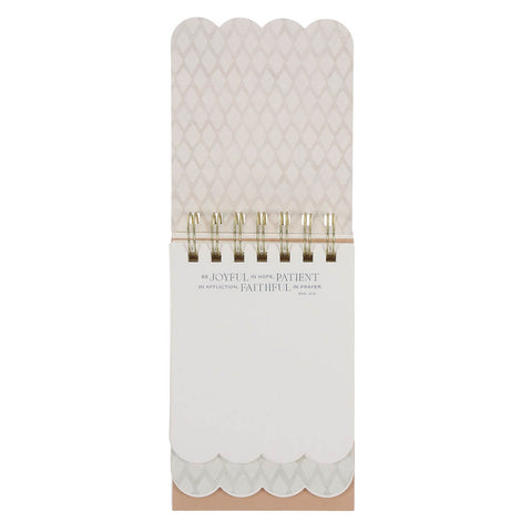 Joyful Patient Faithful Heirloom Floral Tiered Spiral Notepad - Romans 12:12