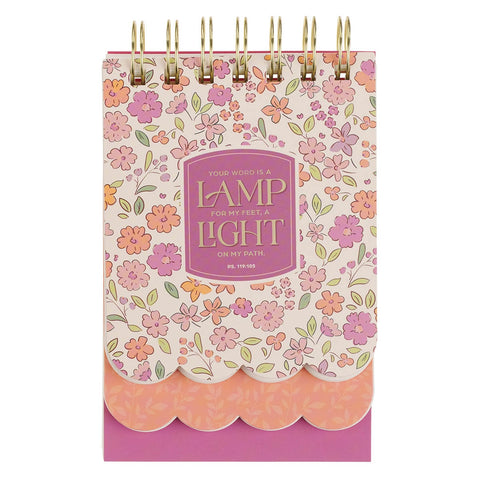 Lamp for My Feet Pink Meadow Tiered Spiral Notepad - Psalm 119:105