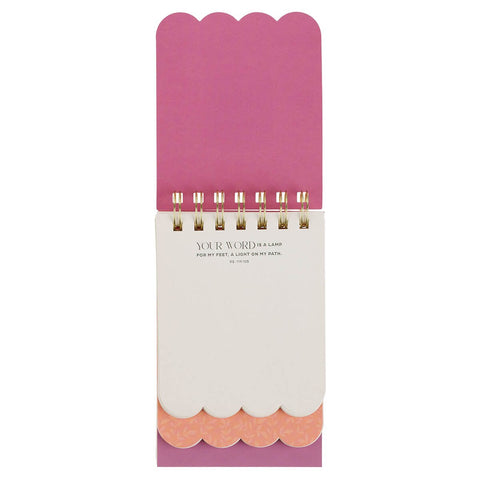 Lamp for My Feet Pink Meadow Tiered Spiral Notepad - Psalm 119:105