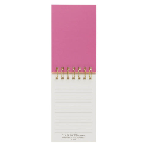 Lamp for My Feet Pink Meadow Tiered Spiral Notepad - Psalm 119:105