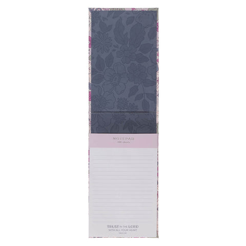 Trust in the Lord Purple Floral Hardcover Top-Flip Notepad - Proverbs 3:5