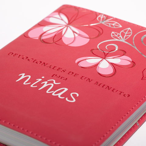 Devocionales de un minuto para niñas en símil cuero