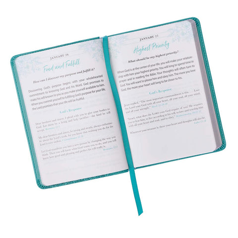 One Minute With God For Women Teal Faux Leather Devotional