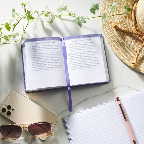 One-Minute Devotions®: Daily Encouragement for Women Purple Floral Faux Leather Devotional