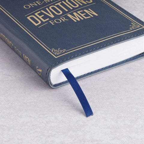 One-Minute Devotions® for Men Slate Blue Faux Leather Devotional