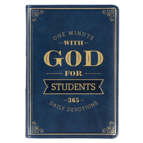 One Minute with God for Students Blue Faux Leather Devotional 