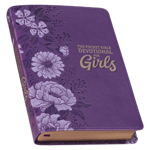 Purple Faux Leather Pocket Devotional for Girls