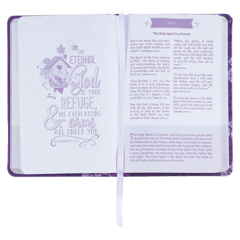 Purple Faux Leather Pocket Devotional for Girls