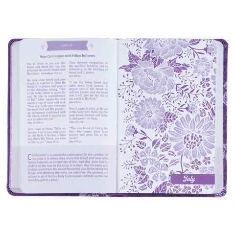 Purple Faux Leather Pocket Devotional for Girls
