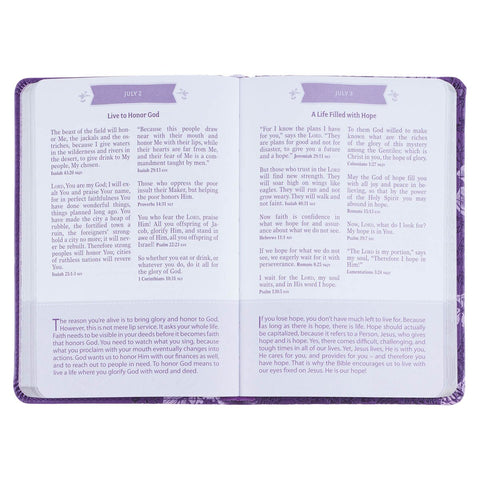 Purple Faux Leather Pocket Devotional for Girls
