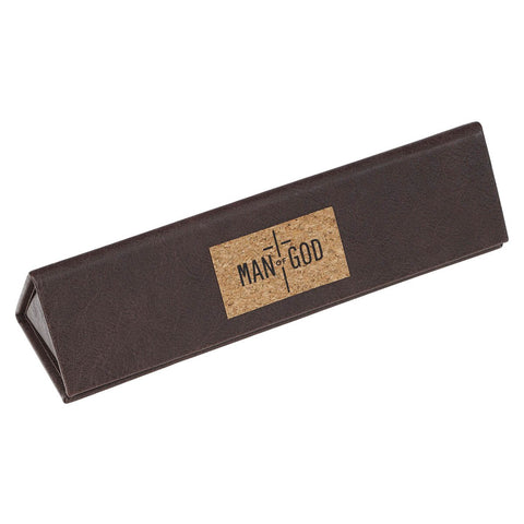 Man of God Black Gift Pen in Brown Prism Gift Box - 1 Timothy 6:11