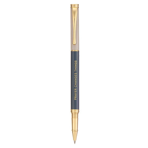 Prayer Changes Things Slate Blue and Taupe Gift Pen
