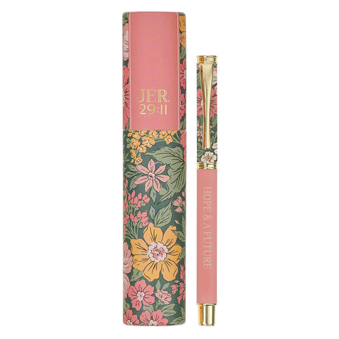 Hope and a Future Pink Vintage Bloom Pen and Case Gift Set - Jeremiah 29:11