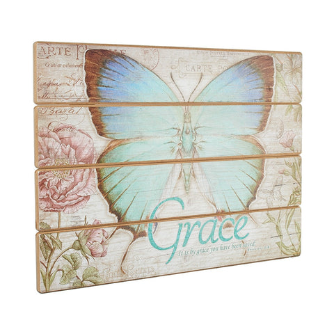 Butterfly Blessings 'Grace' Wall Plaque - Ephesians 2:8