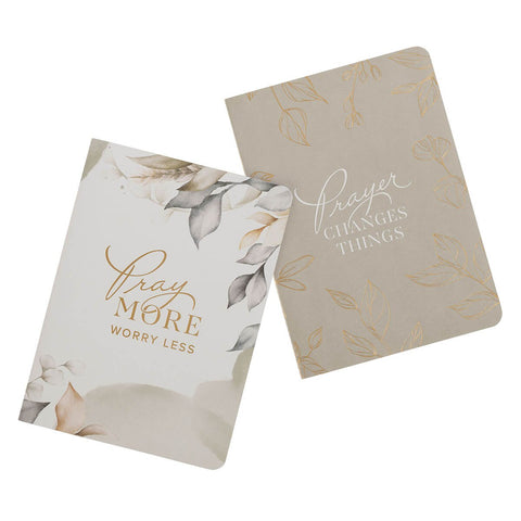 Pray More Worry Less 2-piece Large Prayer Notebook Set