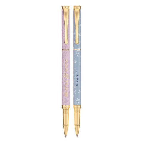 Be Still and Know Blue and Pink Floral Pen Gift Set - Psalm 46:10