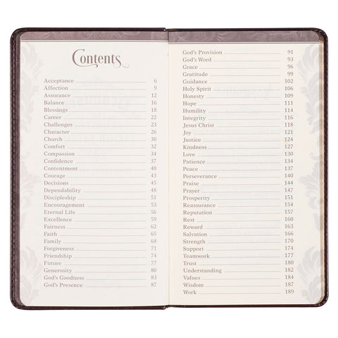 Promises to Strengthen Your Faith Brown Faux Leather Gift Book