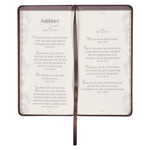 Promises to Strengthen Your Faith Brown Faux Leather Gift Book