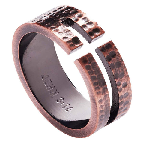 Cross Cutout - John 3:16 Men's Ring