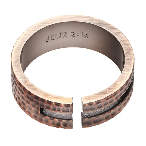 Cross Cutout - John 3:16 Men's Ring