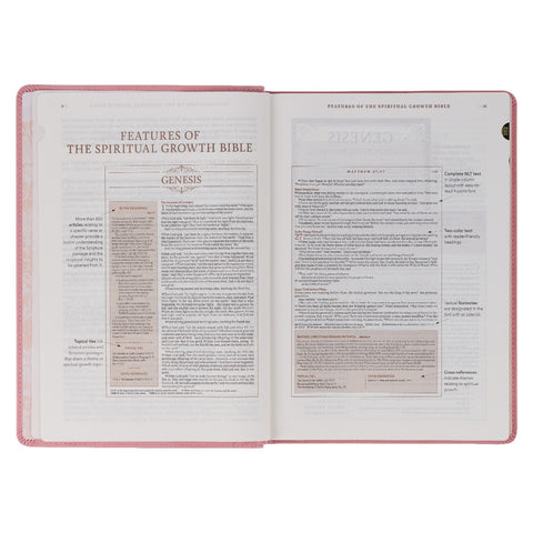 Pink Faux Leather Spiritual Growth Bible