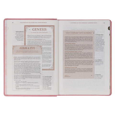Pink Faux Leather Spiritual Growth Bible