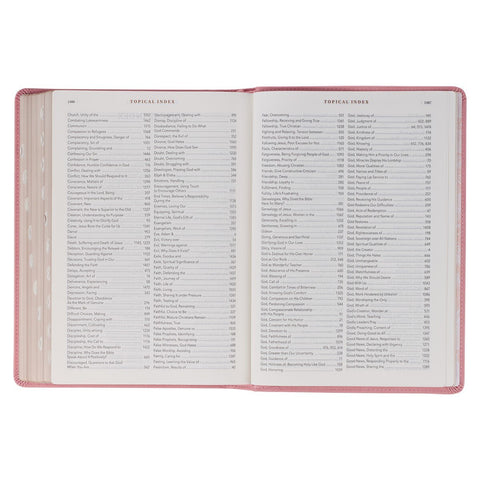 Pink Faux Leather Spiritual Growth Bible