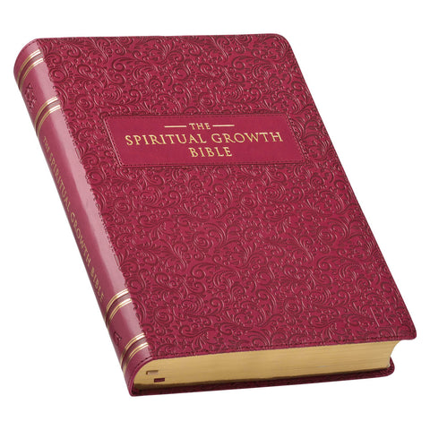 Berry Faux Leather Spiritual Growth Bible