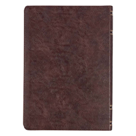 Espresso Brown Faux Leather Spiritual Growth Bible