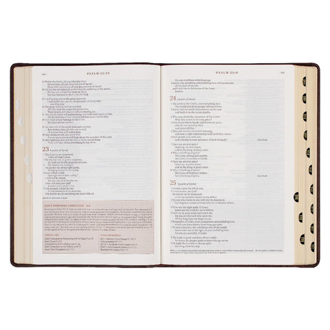Espresso Brown Faux Leather Spiritual Growth Bible