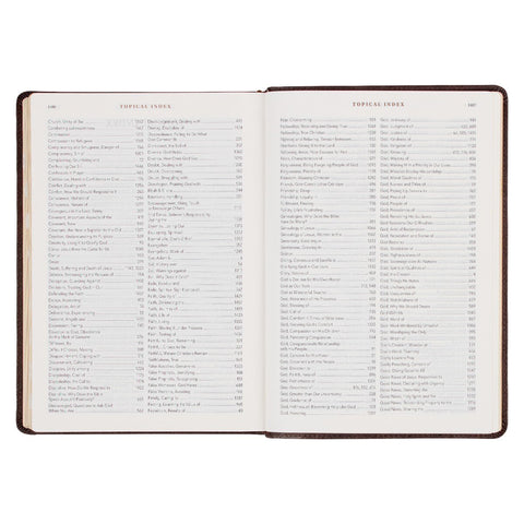 Espresso Brown Faux Leather Spiritual Growth Bible