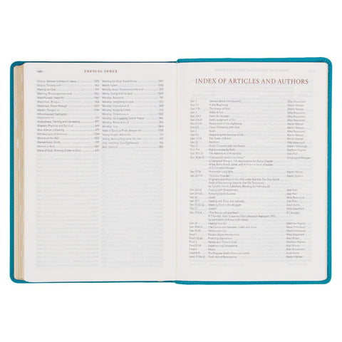 Teal Faux Leather Spiritual Growth Bible