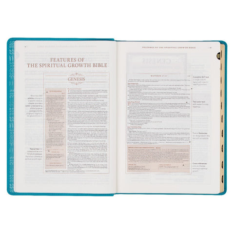 Teal Faux Leather Spiritual Growth Bible
