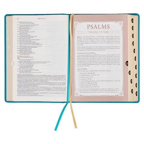 Teal Faux Leather Spiritual Growth Bible