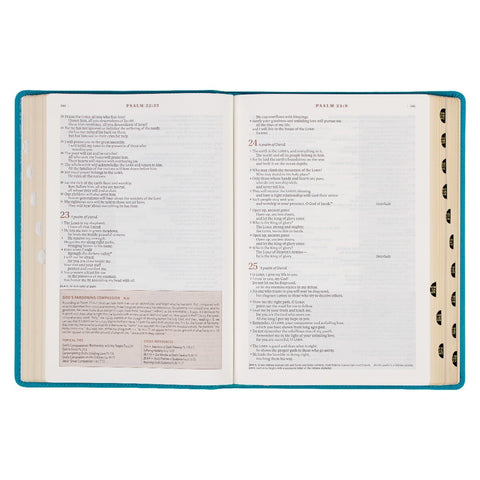 Teal Faux Leather Spiritual Growth Bible