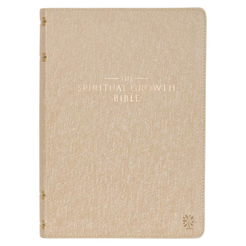 Pearlescent Taupe Faux Leather Spiritual Growth Bible