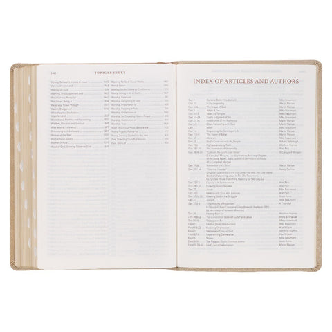 Pearlescent Taupe Faux Leather Spiritual Growth Bible