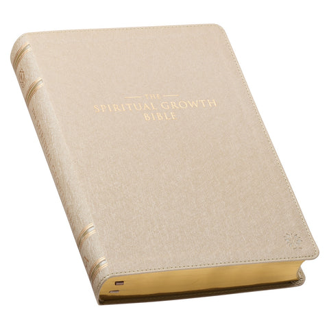 Pearlescent Taupe Faux Leather Spiritual Growth Bible