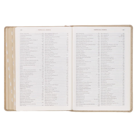 Pearlescent Taupe Faux Leather Spiritual Growth Bible