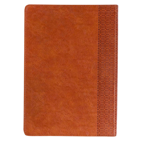 Saddle Tan Faux Leather Spiritual Growth Bible