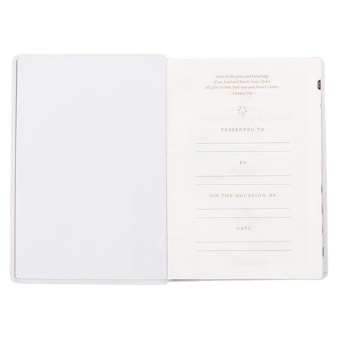 White Full Grain Leather Spiritual Growth Bible