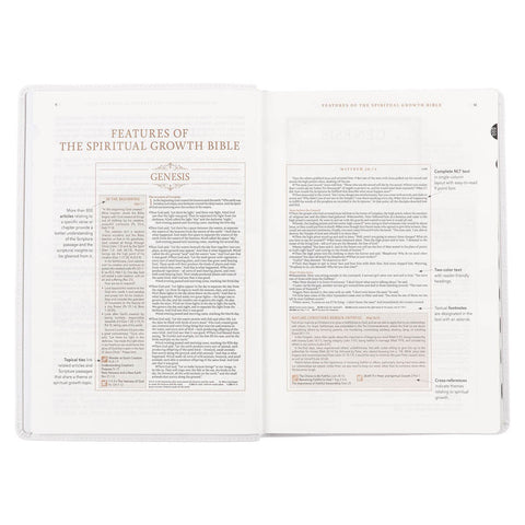 White Full Grain Leather Spiritual Growth Bible