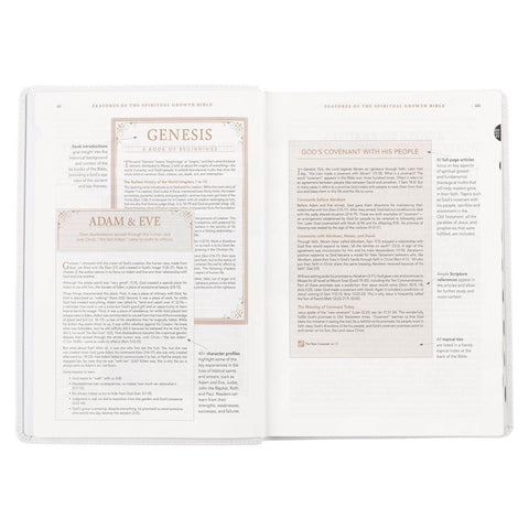 White Full Grain Leather Spiritual Growth Bible