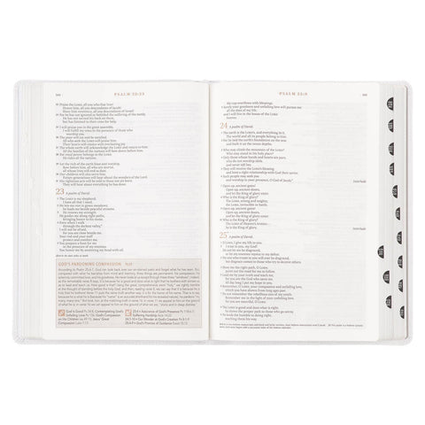 White Full Grain Leather Spiritual Growth Bible