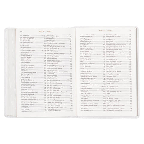 White Full Grain Leather Spiritual Growth Bible