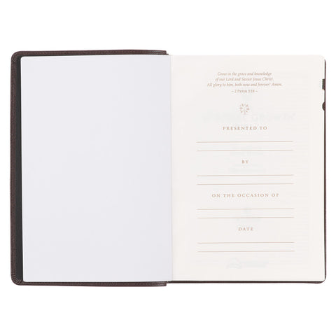 Brown Full Grain Leather Spiritual Growth Bible