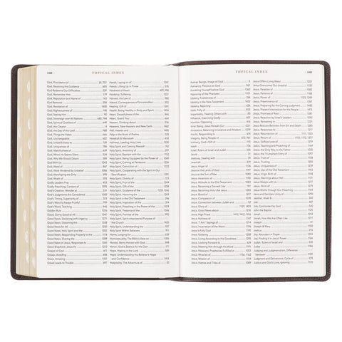 Brown Full Grain Leather Spiritual Growth Bible