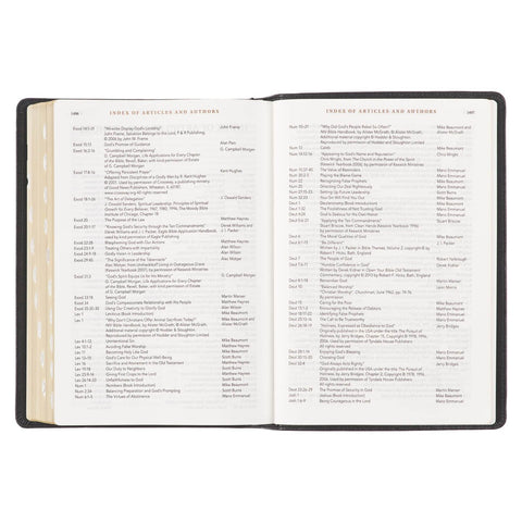 Black Full Grain Leather Spiritual Growth Bible