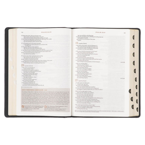 Black Full Grain Leather Spiritual Growth Bible