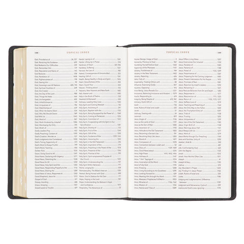 Black Full Grain Leather Spiritual Growth Bible
